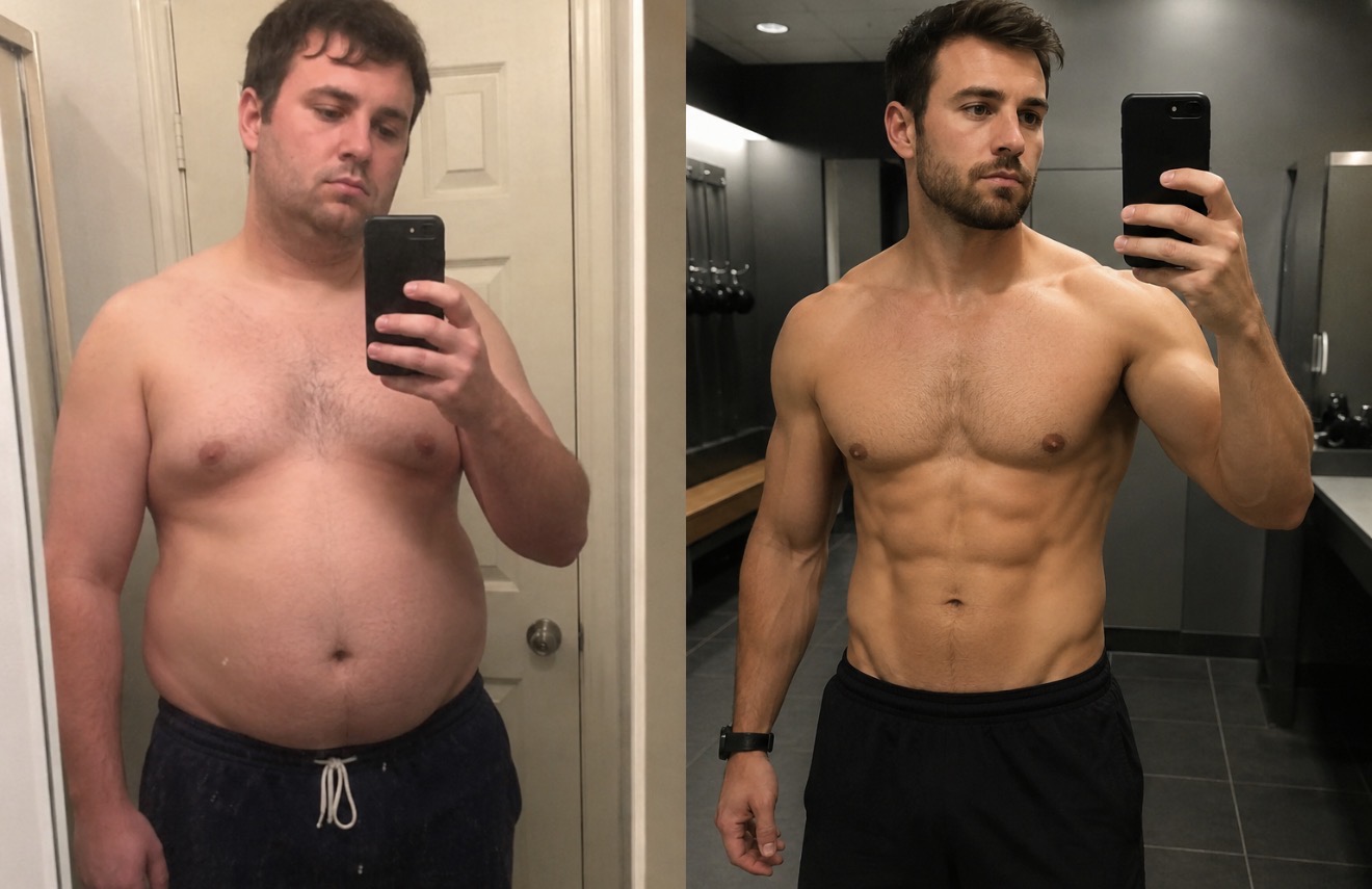 Greg from Spring Hill, Florida — before and after his transformation with The Glow Protocol Method